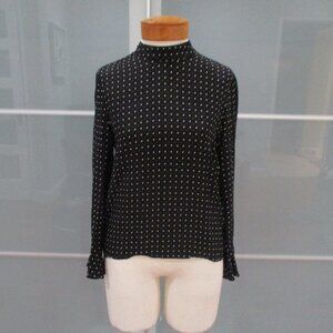 Zara Woman Long Sleeve Mock Neck Blouse